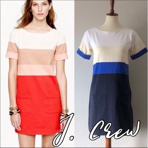 J. Crew blue colorblock T-shirt casual dress size Extra Small